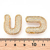 Brass Micro Pave Cubic Zirconia Pendants KK-N254-06G-U-3