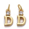 Brass Micro Pave Clear Cubic Zirconia Pendants ZIRC-Z011-35D-1