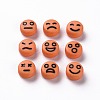 Opaque Dark Orange Acrylic Beads MACR-N008-42-C08-2