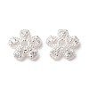 925 Sterling Silver Clear Cubic Zirconia Bead Caps STER-A047-07C-S-1