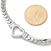 304 Stainless Steel Heart Cuban Link Chain Necklaces for Women NJEW-R012-03P-5