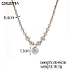 304 Stainless Steel & Shell Pearl Round Graduated Beaded Necklaces NJEW-OY002-32-2