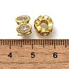 Brass Micro Pave Clear Cubic Zirconia Beads ZIRC-I070-060G-2