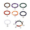 Reiki Natural Mixed Stone Stretch Bracelets for Girl Women BJEW-S145-001-1