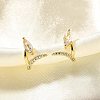 Horse Eye Brass Micro Pave Clear Cubic Zirconia Stud Earrings EJEW-R018-04G-3