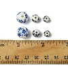 30Pcs 3 Styles Floral Printed Porcelain Beads PORC-FS0001-05-5
