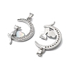 Brass Micro Pave Cubic Zirconia with Glass Pendants KK-Z103-07P-02-1