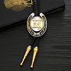 Cowboy Western Alloy Horseshoes & Letter Pendant Bolo Tie Necklaces NJEW-WH20014-02M-4
