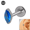 G23 Titanium Cubic Zirconia Horse Eye 17 Gauge Threadless Labrets for Women Men WG9E7C9-01-1