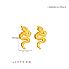 Elegant Stainless Steel Snake Stud Earrings QD7149-2