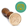 Brass Wax Seal Stamp with Handle AJEW-WH0184-0991-5