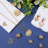10Pcs 5 Styles Brass Filigree Pendants KK-SC0007-47-4