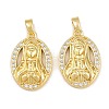 Brass Micro Pave Clear Cubic Zirconia Pendants CU-CBAA571-11G-1