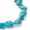 Synthetic Turquoise Chip Beaded Stretch Bracelets for Women Men BJEW-JB10652-01-4