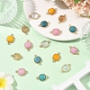 10Pcs 5 Styles Tigerskin Glass & Dyed Natural White Jade & Quartz Crystal Square Links Connector Charmss G-YW0002-75-4