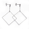 304 Stainless Steel Dangle Stud Earrings EJEW-L230-01-2