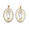 Brass Micro Pave Cubic Zirconia Pendants KK-T070-23G-01-1