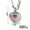 Brass Luxury Cubic Zirconia Heart Pendant Necklaces UV5875-5-1