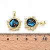 Brass Micro Pave Cubic Zirconia Pendants KK-N257-35G-3