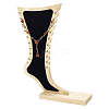 1Pc Foot Shaped Bamboo Anklet Storage Jewelry Rack ODIS-ME0001-01-1