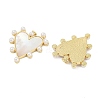 Brass Pave Natural Freshwater Shell Pendants X-KK-U058-25G-02-2