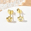 Brass Pave Cubic Zirconia Stud Earrings KK-CBA98BA-21G-1