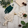 3Pcs 3 Style Christmas Theme Cotton Weave Pendant Decorations HJEW-CF0001-13-5