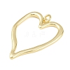 Heart Rack Plating Brass Big Pendants KK-Z067-10G-4