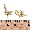 Rack Plating Brass Clear Cubic Zirconia European Dangle Charms KK-Q006-59G-02-3