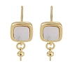 Brass with Shell Stud Earring Findings KK-G497-33G-1