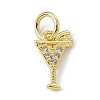 Brass Micro Pave Cubic Zirconia Charms ZIRC-F132-15G-1