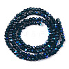Electroplate Opaque Solid Color Glass Beads Strands EGLA-A034-P6mm-L07-2