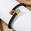 304 Stainless Steel Torque Bangles for Women BJEW-P310-14MC-3