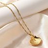 Summer Beach 304 Stainless Steel Pendant Rope Chain Necklaces for Women STAS-Z108-01G-07-3