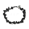 Chip Natural Obsidian Beaded Anklets AJEW-PH01371-08-1