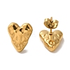 Ion Plating(IP) 304 Stainless Steel Heart Stud Earrings for Women EJEW-Z066-08G-2