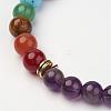 Amethyst Beaded and Gemstone Beaded Stretch Bracelets BJEW-P065-B-01-3