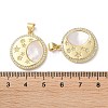 Brass Micro Pave Clear Cubic Zirconia Pendants KK-B083-35B-G-3