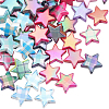 50Pcs Rainbow Iridescent Printed Opaque Acrylic Beads OACR-SP0002-13A-1