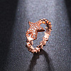 Star Brass Micro Pave Clear Cubic Zirconia Finger Rings for Women FS-WGB2D32-07-1
