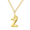304 Stainless Steel Clear Cubic Zirconia Heart & Letter Pendant Curb Chain Necklaces for Women NJEW-FS00012-27Z-1