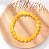 Natural Yellow Jade Bead Stretch Bracelets BJEW-K212-B-038-6