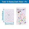 Fashewelry 10 Sheets 10 Patterns 5D Nail Art Stickers Anaglyph Decals MRMJ-FW0001-03-9