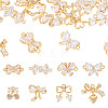 16Pcs 8 Styles Brass Micro Pave Cubic Zirconia Pendants KK-TA0002-49-2