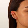 Star Heart Alloy Crystal Rhinestone Clip-on Cuff Earrings for Women WG468E6-01-1