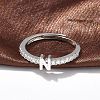 S925 Sterling Silver Adjustable Letter Rings for Women RJEW-M068-01P-N-4