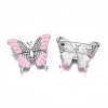 Butterfly Enamel Pin with Crystal Rhinestone JEWB-N007-105-2
