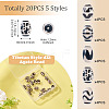 20Pcs 5 Styles Tibetan Style dZi Agate Beads G-TA0002-67-4