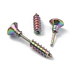 304 Stainless Steel Screw Shape Front Back Stud Earrings STAS-WH0061-23M-3