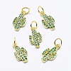 Brass Micro Pave Cubic Zirconia Charms ZIRC-G130-26G-02-NR-1